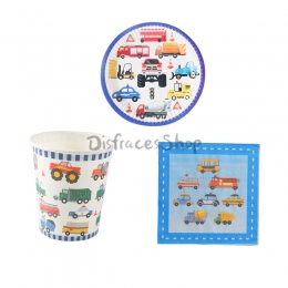 Equipo de Vajilla con Diseño de Camión de Dibujos Animados