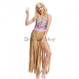 Disfraces Hippie Disco Retro de Halloween para Mujer