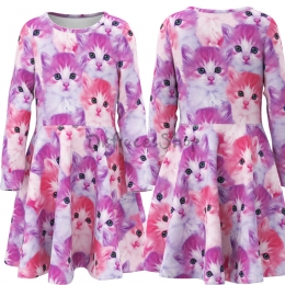 Disfraces Gatos Niñas Vestido Rojo con Estampado Animal