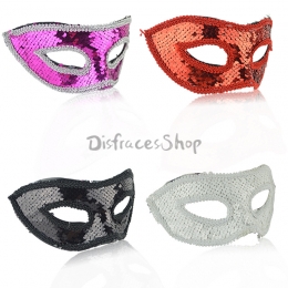 Máscara de Halloween Fiesta de Lentejuelas Planas con Bordes de Puntos