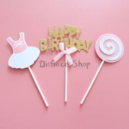 Tarjeta de Inserción de Pastel Cumpleaños Decoración para Niños