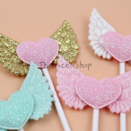 Tarjeta de Inserción de Alas de Ángel de Decoración de Cumpleaños