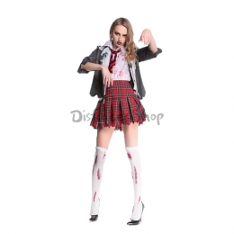 Disfraces Vampiro Zombie Uniforme de Estudiantes de Sangre de Halloween