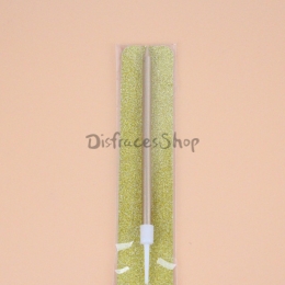 Vela de Poste Largo Chapada en Dorado con Decoración de Cumpleaños