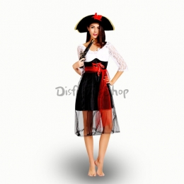 Disfraces de Pirata Femenina Sexy de Halloween Falda de Red