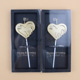 Vela de Amor Bañada en Dorado Decoración de Cumpleaños