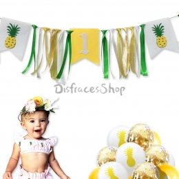 Piña Hawaiana Tira de la Bandera Decoración de Cumpleaños