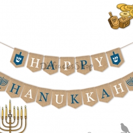 Bandera de Arpillera Decoración de Vacaciones