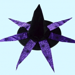 Sombrero de Mago con Patrón de Tela de Araña de Decoraciones de Halloween