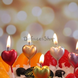 Vela Corazón Dorado Decoración Cumpleaños