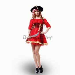 Disfraces Sexy de Vikingo para Mujeres Rojo de Halloween