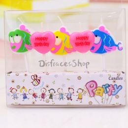 Vela de Peces de Colores de Dibujos Animados de Decoración de Cumpleaños