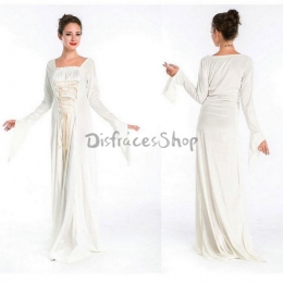 Disfraces Vestido de Reina Blanco Retro Court de Halloween