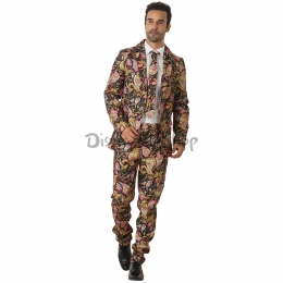 Disfraces de Divertidos Patrón de Ameba Dorada Halloween para Hombres