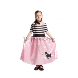 Disfraz Caniche Rosa Retro de los Años 50 de Niña