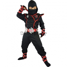 Disfraz Ninja para Niños Traje Negro de Tigre Blanco Ninja de Halloween