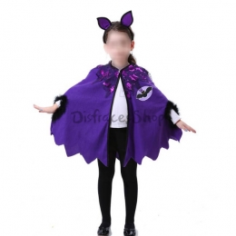 Disfraz de Murciélago para Niñas con Capa Púrpura