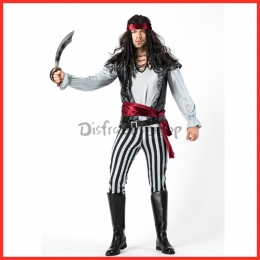 Disfraces Pirata Jack Capitán Caribeños Juego Ropa de Halloween Hombres