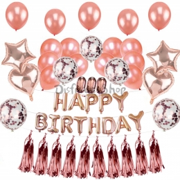 Conjunto de Globos de Dorado Rosa de Globos Cumpleaños