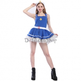 Disfraces Marino Azul Real Traje Azul de Halloween para Mujer