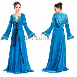 Disfraces Vestido de Corsé de Corte Azul de Halloween