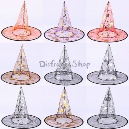 Sombrero de Bruja de Gasa con Decoraciones de Halloween