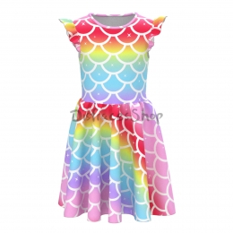 Disfraces de Animales Vestido de Escamas de Pescado de Colores del Arco Iris