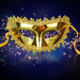 Máscara de Media Cara Dorada de Decoraciones de Halloween