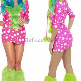 Disfraces Elefante Peludo Verde de Halloween para Mujer