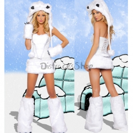 Disfraces Animal Peludo Blanco Traje de Sexy de Halloween
