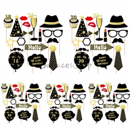 Diseño de Dorado Negro Decoración de Cumpleaños