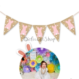 Polka Punto Conejo Tire de la Bandera Decoraciones de Pascua