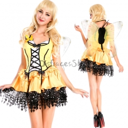 Disfraces de Halloween Falda de Duende de Abeja Amarilla