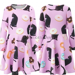 Disfraces Gatos Niñas Vestido Rosa con Estampado Animal