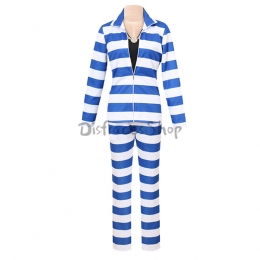 Disfraces de Rayas de Prisionero Traje de Anime Halloween para Hombres