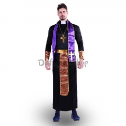 Disfraces de Sacerdote Cosplay Estilo Negro Púrpura