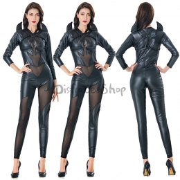 Disfraces Diablo Traje Negro Sexy de una Pieza de Halloween