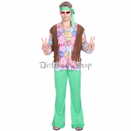 Disfraces Divertidos Traje de Tendencia Hippie de Halloween para Hombres