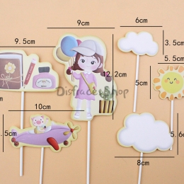 Equipo de Tarjeta de Inserción de Pastel para Decoración de Cumpleaños