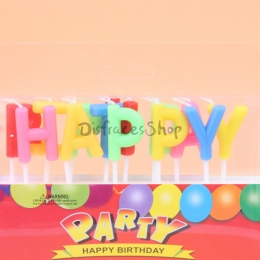Alfabeto Colorido Velas Cumpleaños Decoración