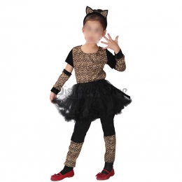 Disfraz de Niña Gato Ropa de Leopardo
