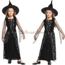 Vestido de Hilo de Red de Lunargenta Disfraz de Bruja para Niños