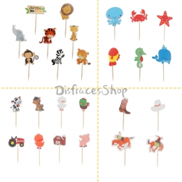 Impresión de Dibujos Animados Palillos de Dientes Cumpleaños Decoración